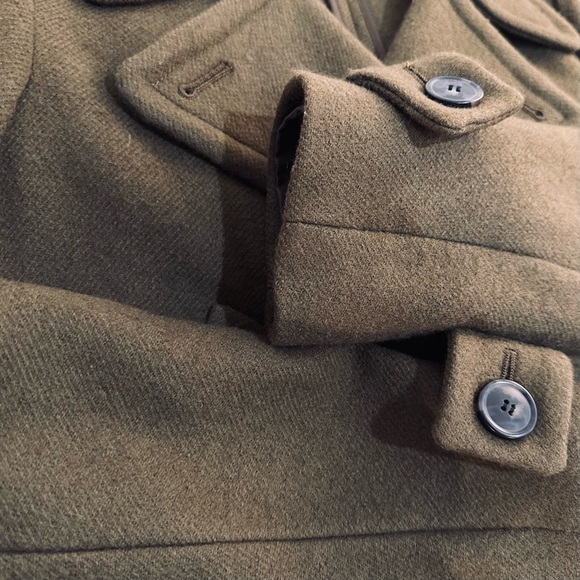 THEORY double breasted wool coat / army green / medium - Picture 7 of 9